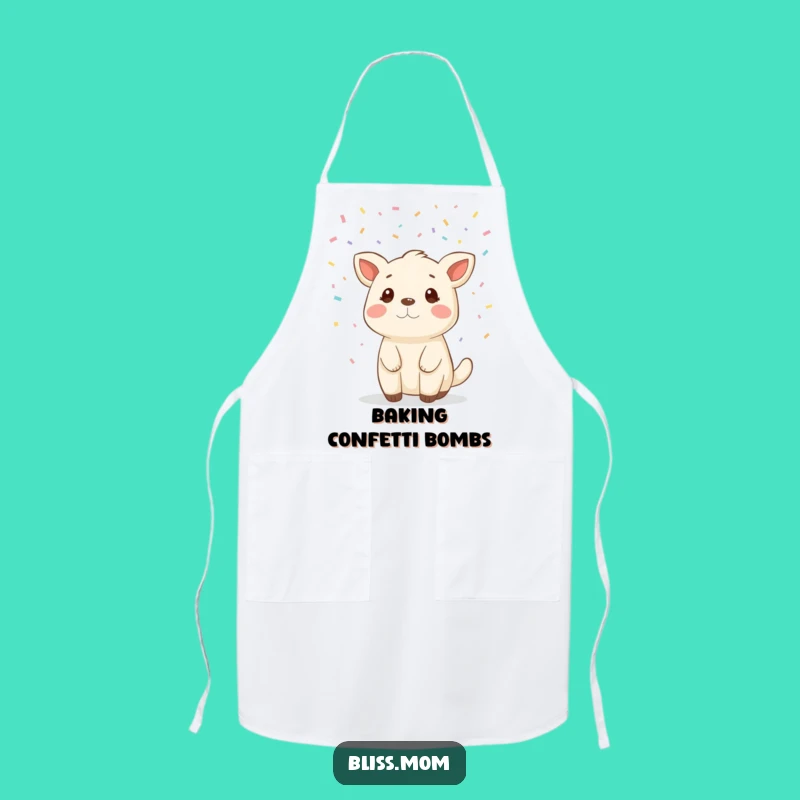 Whimsical Funny Animal Confetti Apron, Perfect for Joyful Kitchen Adventures