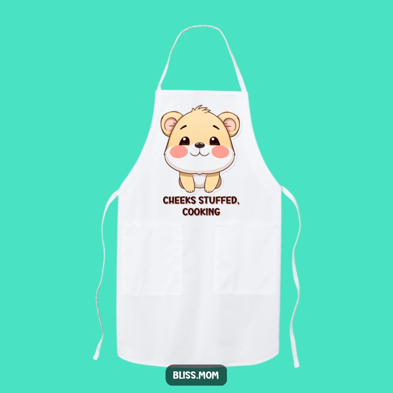 Funny Puffed Cheeks Animal Apron: Cook with a Smile, Perfect Funny Kitchen Gift