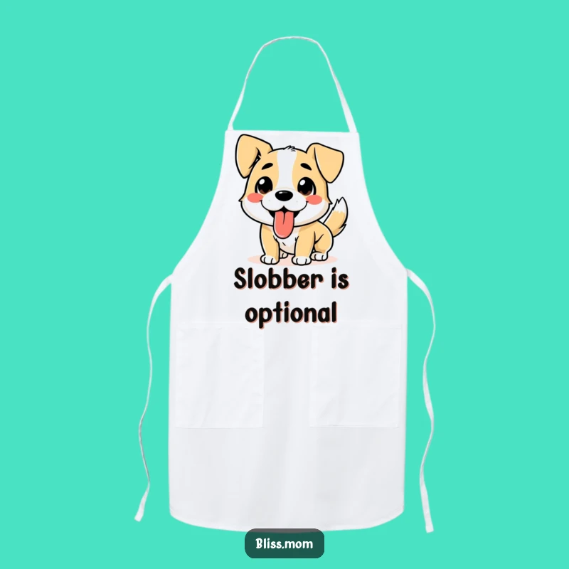 Funny Dog Apron - Tongue Out Wagging Tail, Cute Funny Gift for Kitchen Cooks