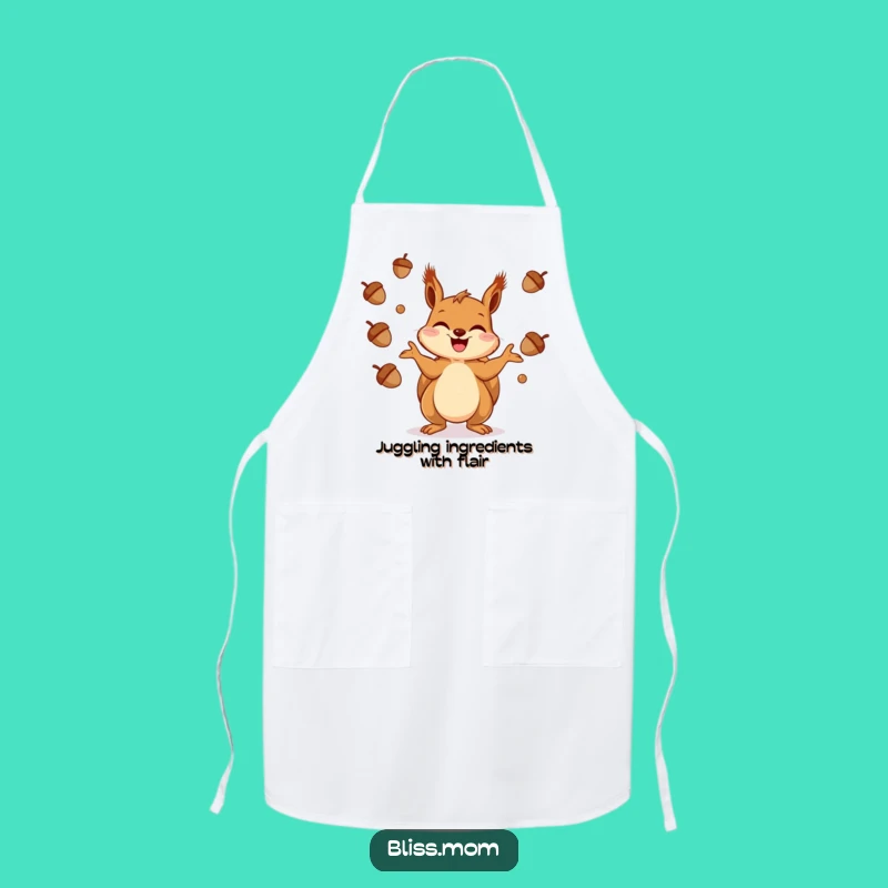 Funny Squirrel Apron - Acorn Chef, Whimsical Funny Gift for Kitchen Fun
