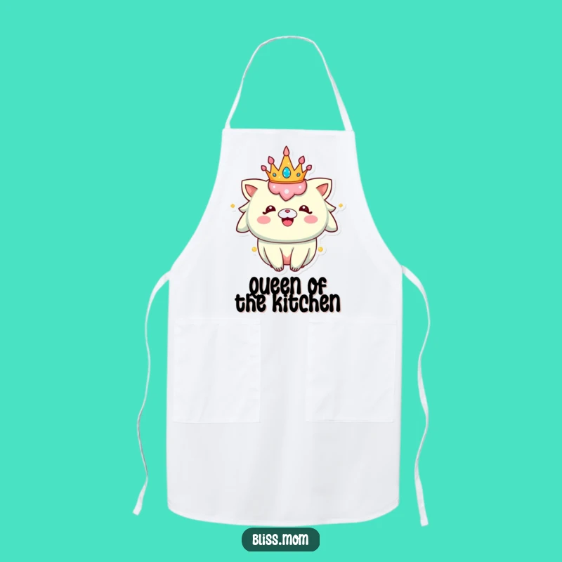 Funny Sparkly Crown Creature Apron: Cook with Hilarious Royal Flair