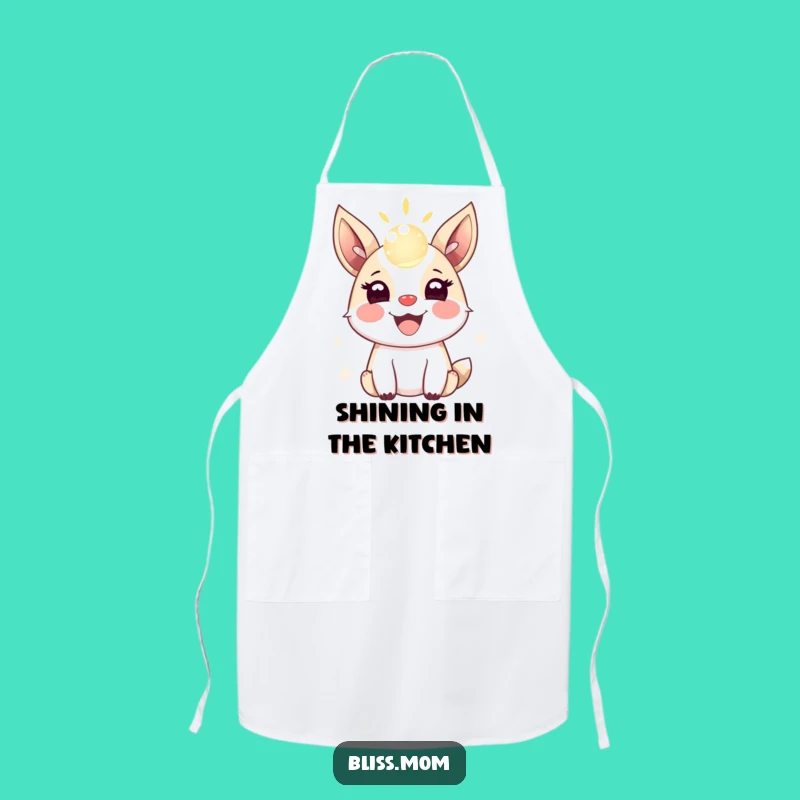 Funny Animal Apron: Cook with Joy Featuring a Magical Light Orb Design