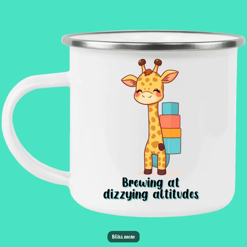 Funny Giraffe Mom Camping Mug: Giggles on the Go, Playful Outdoor Gift