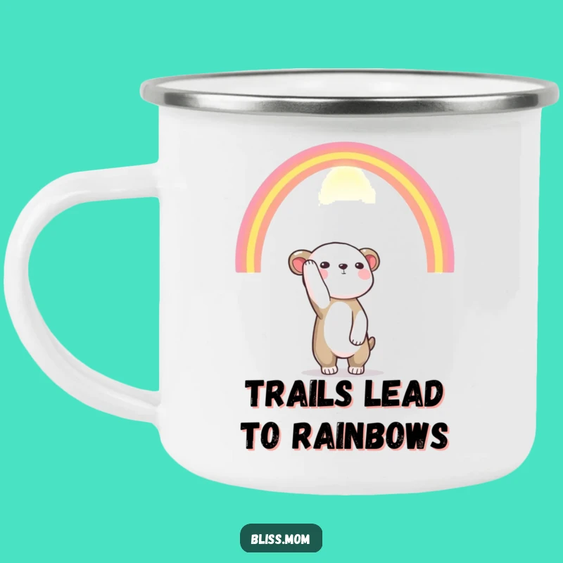 Durable Funny Rainbow Reach Animal Camping Mug: Adventure with Hope, Best Funny Gift