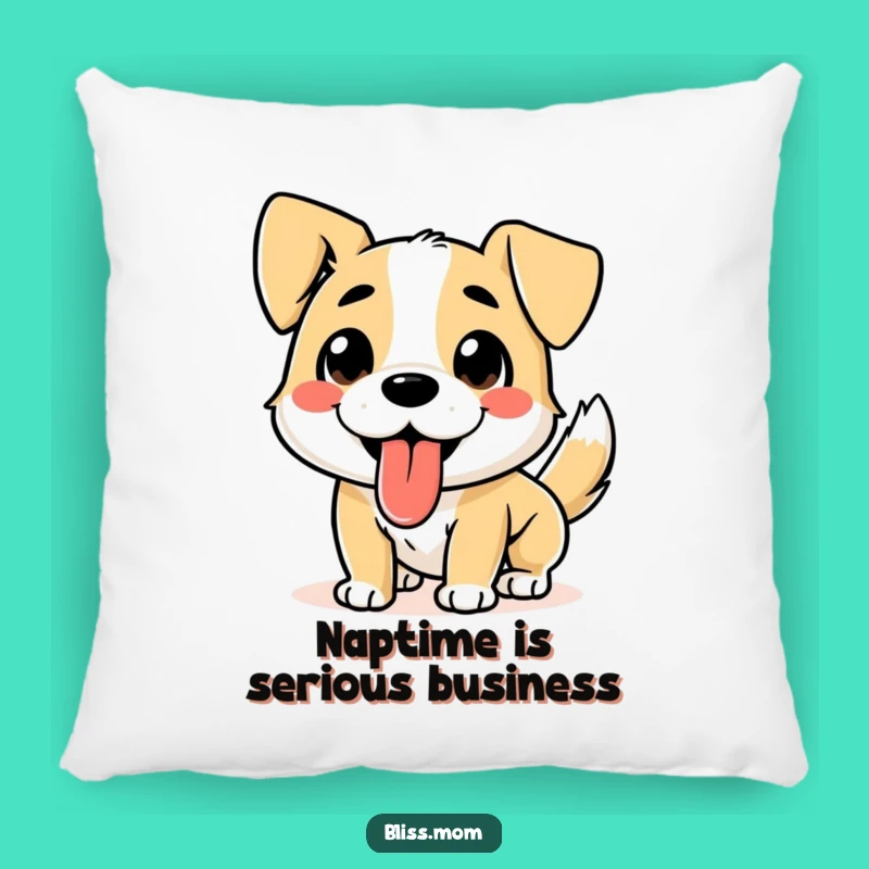 Funny Dog Pillow - Tongue Out Wagging Tail, Comfy Funny Gift for Cozy Dog Lovers