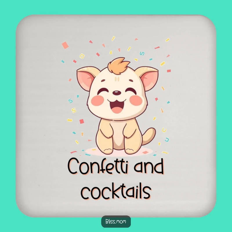 Funny Confetti Animal Coaster: Add Festive Fun to Your Table