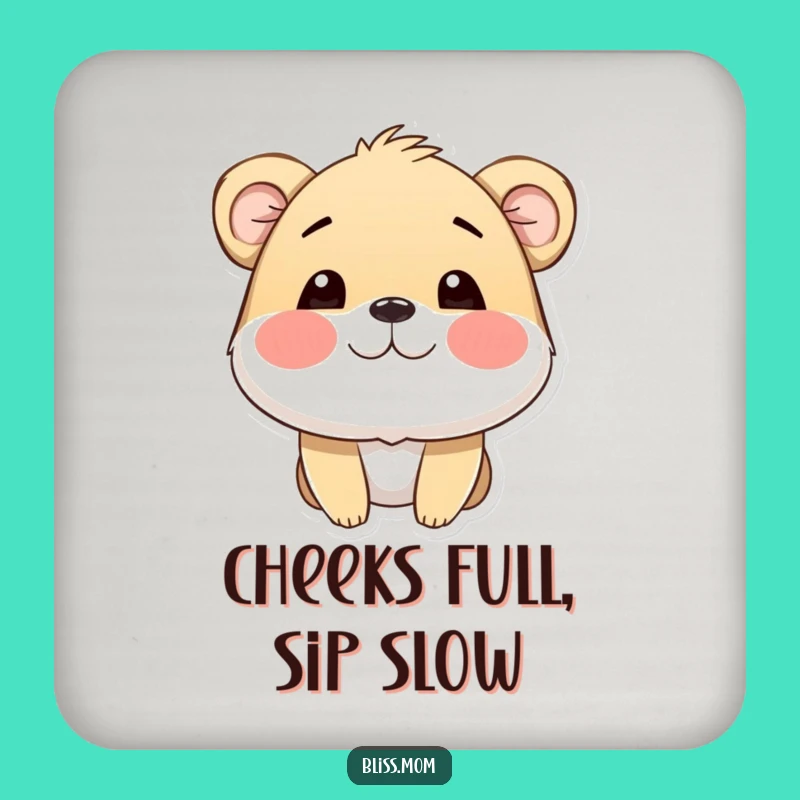 Funny Puffed Cheeks Animal Coasters: Protect with Joy, Unique Funny Gift Set