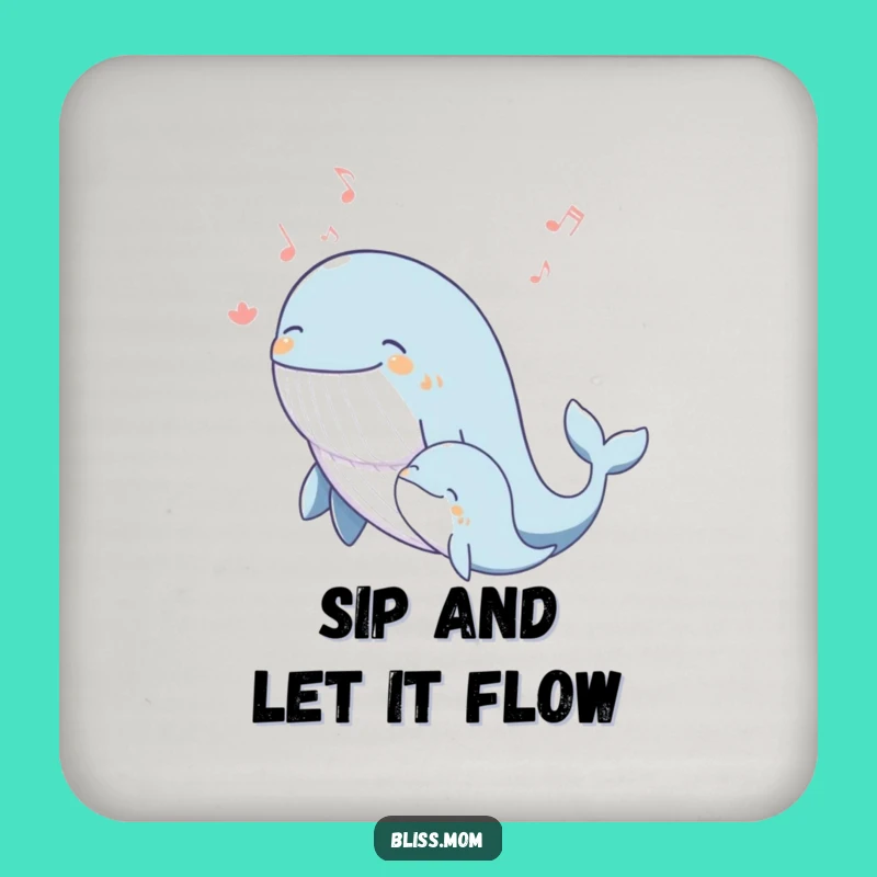 Funny Whale Mom Coaster Set: Ocean Harmony, Joyful Protection, Cute Funny Gift