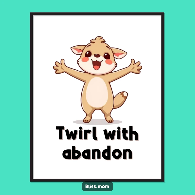 Funny Twirling Animal Poster: Vibrant Art to Brighten Your Space, Amazing Funny Gift