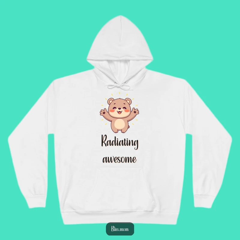 Funny Bear Hugging Aura Hoodie - Cozy Spirit Embracer Sweatshirt