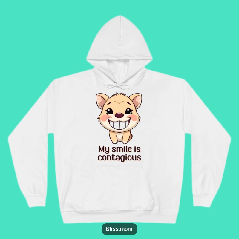 Funny Grinning Animal Hoodie: Cozy Glowing Joyful Beast Sweatshirt, Perfect Funny Gift