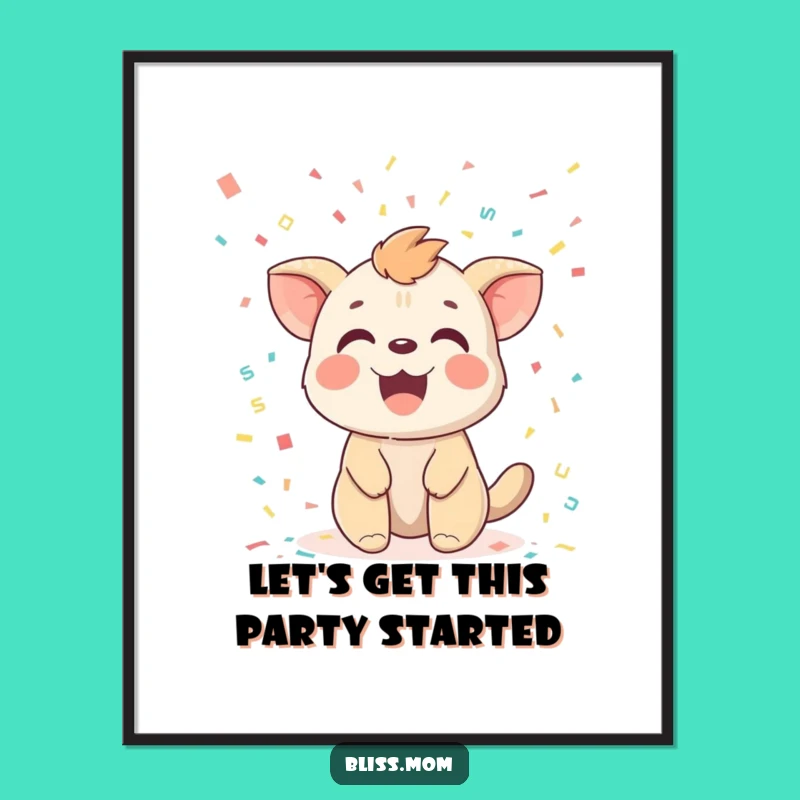 Free Printable Wall Art: Confetti Animal Delight, Funny Downloadable Decor