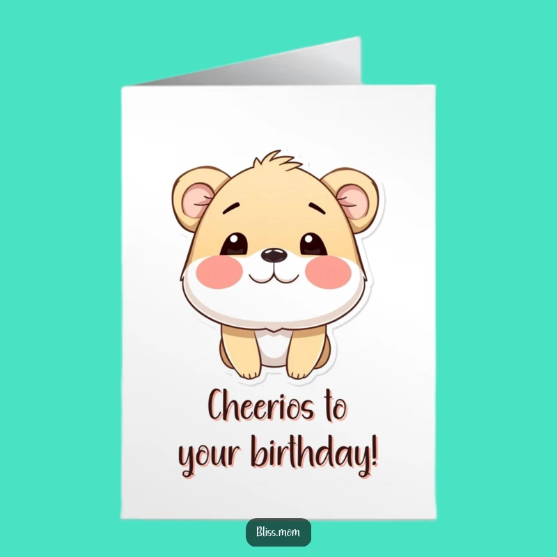 Free Printable Birthday Card: Chubby Cheeks Happy Animal, Hilarious Gift