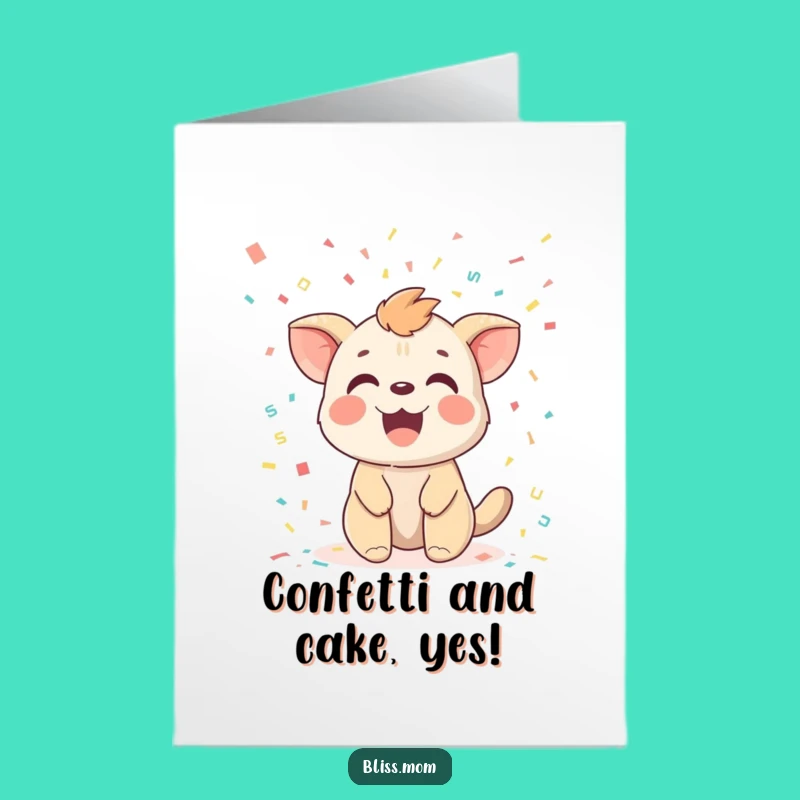 Free Printable Birthday Card: Confetti Animal Delight, Funny Downloadable Gift