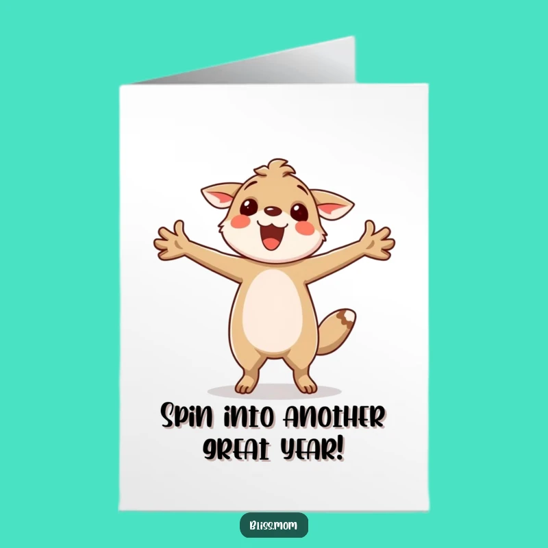 Free Printable Birthday Card: Joyful Twirling Animal, Hilarious Downloadable Gift