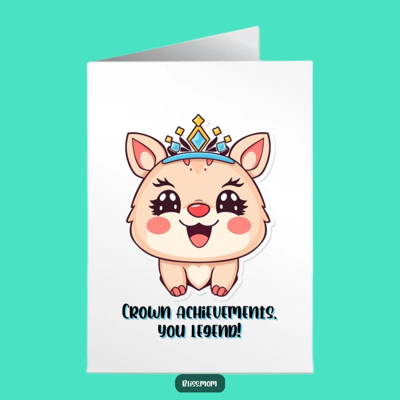 Free Printable Congrats Card: Royal Animal with Crown, Funny Downloadable Gift