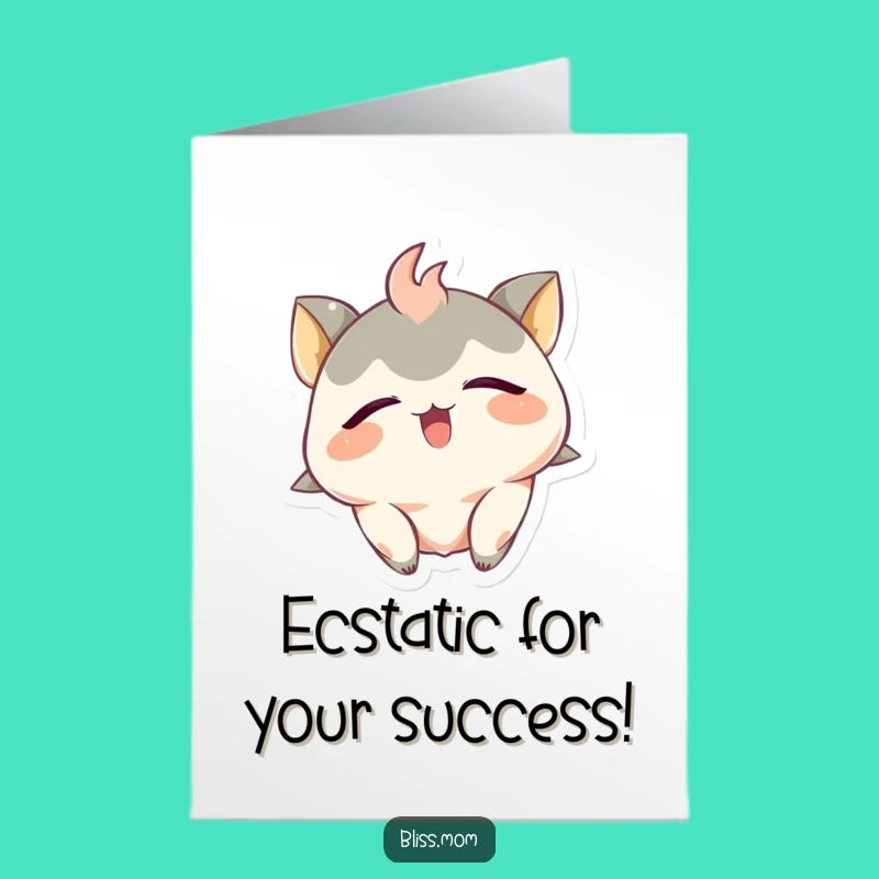 Free Printable Congrats Card: Ecstatic Creature's Smile!