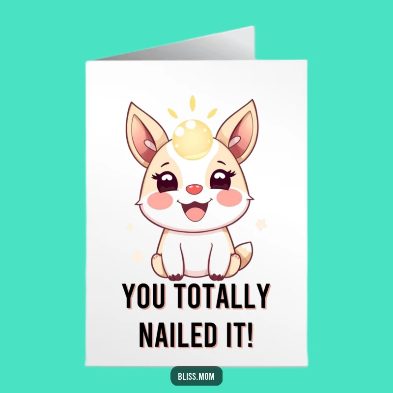 Free Printable Congrats Card: Joyful Animal Bouncing Light, Funny Downloadable Gift