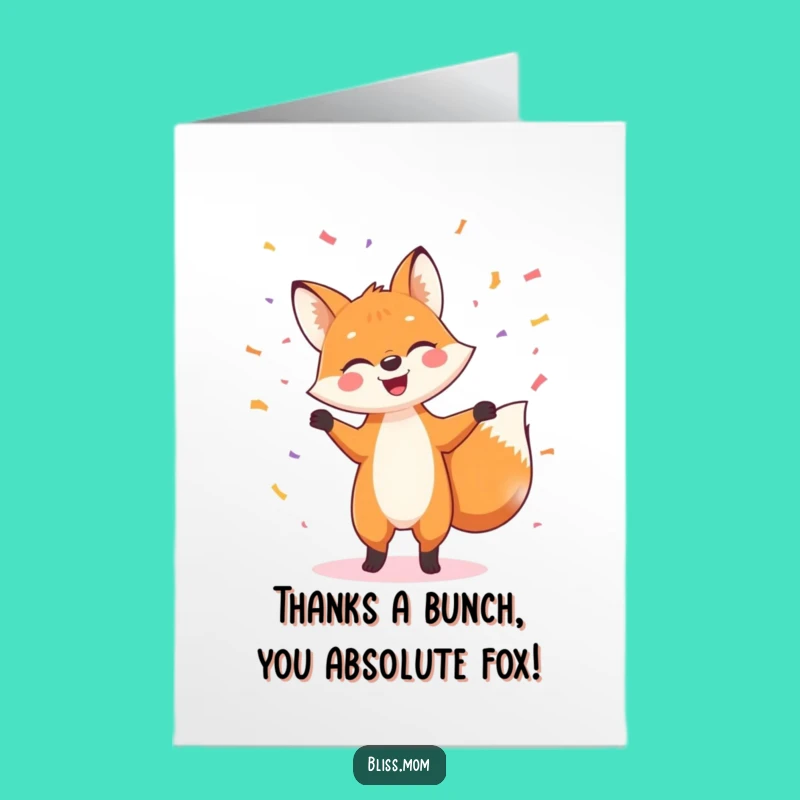 Free Printable Fox Thank You Card: Express Gratitude with Funny Dance!