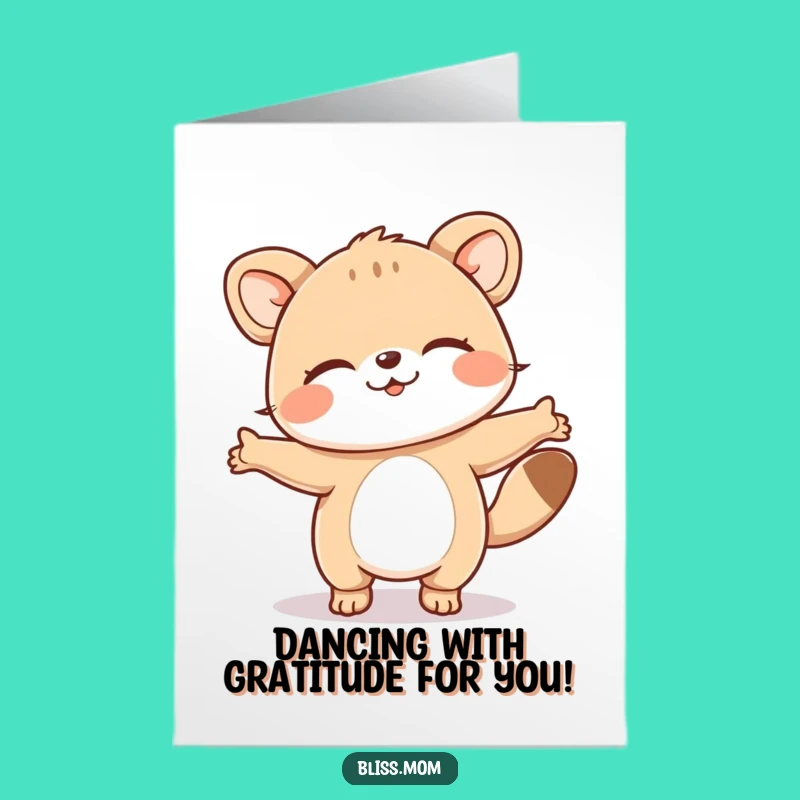 Free Printable Thank You Card: Happy Dance Animal, Grateful Downloadable