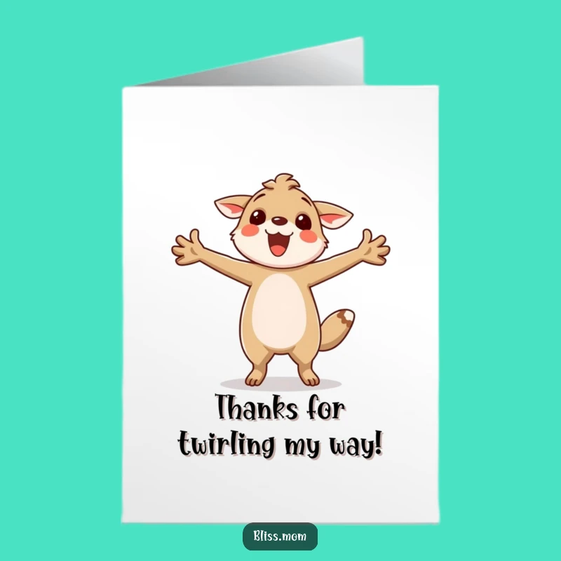 Free Printable Thank You Card: Twirling Animal Gratitude, Heartfelt Downloadable Gift