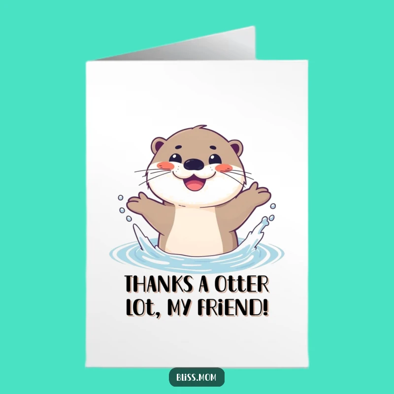 Free Printable Otter Thank You Card: Grateful Splashes Downloadable!