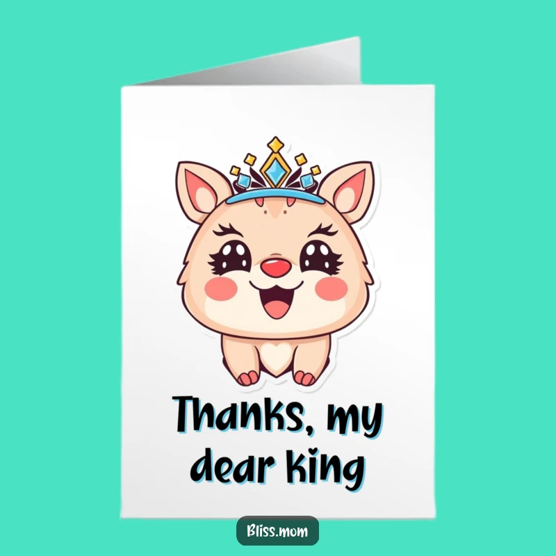 Free Printable Thank You Card: Royal Animal Gratitude, Funny Downloadable Gift