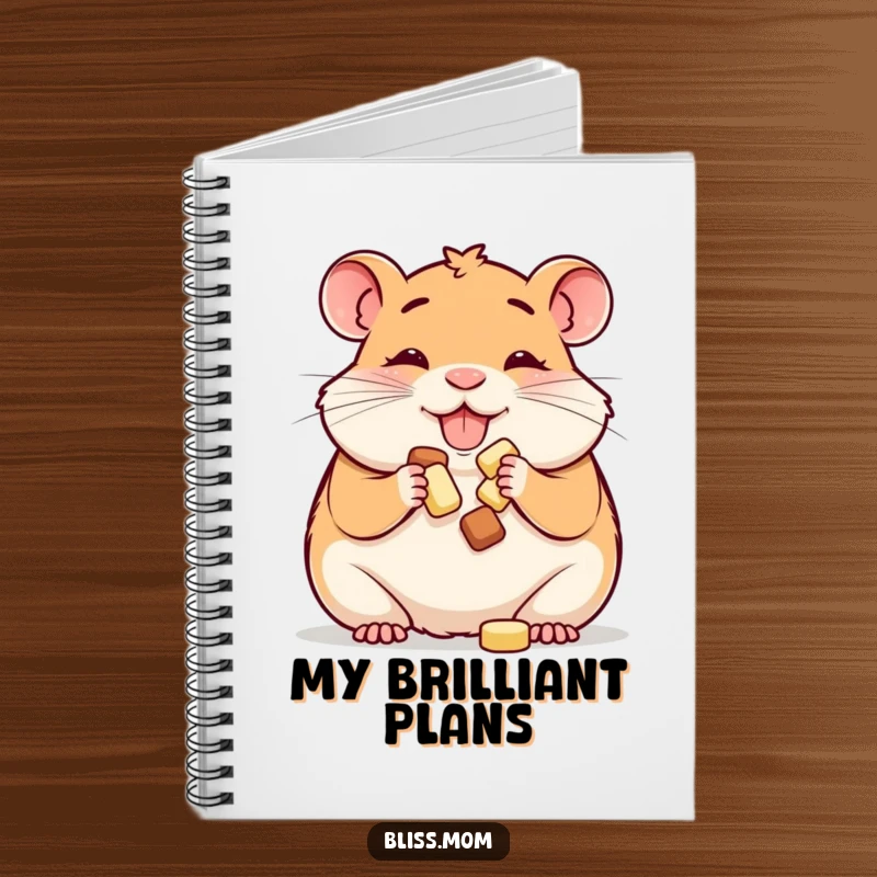 Funny notebook: a happy hamster mom happily stuffing her cheeks with treats, for capturing all your delightful thoughts.
