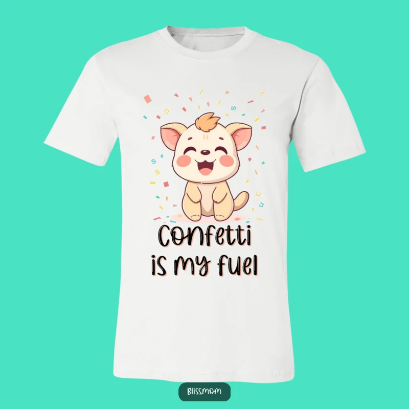 Funny Confetti Animal T-Shirt: Delighted Creature's Party Wear for Maximum Fun
