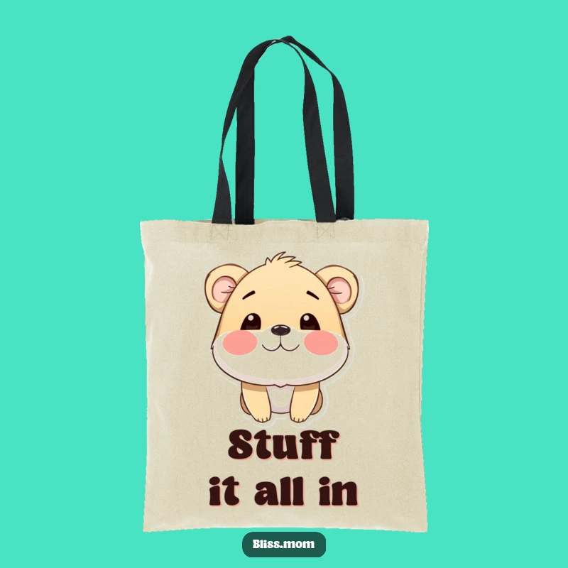 Funny Puffed Cheeks Animal Tote Bag: Carry Your Happiness, Perfect Funny Gift